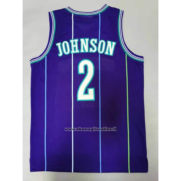 Maglia Charlotte Hornets Larry Johnson #2 Mitchell & Ness 1994-95 Viola